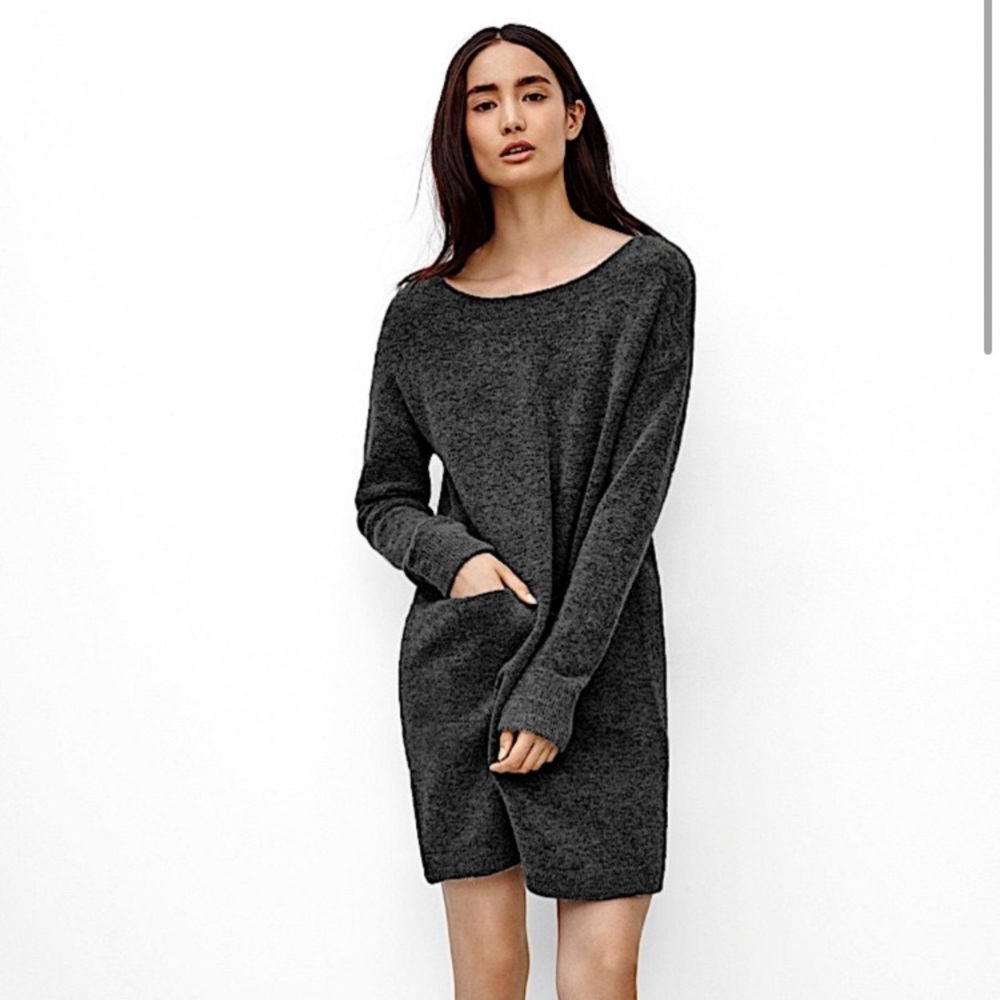 Aritzia Wilfred Free Kebede Charcoal Sweater Dress